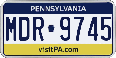 PA license plate MDR9745