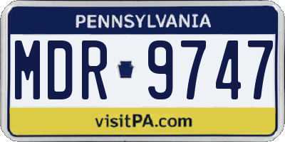 PA license plate MDR9747
