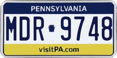 PA license plate MDR9748