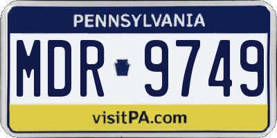 PA license plate MDR9749