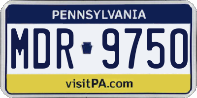 PA license plate MDR9750