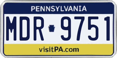 PA license plate MDR9751