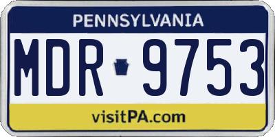 PA license plate MDR9753