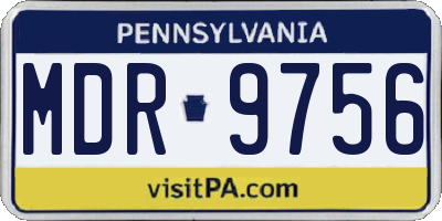 PA license plate MDR9756