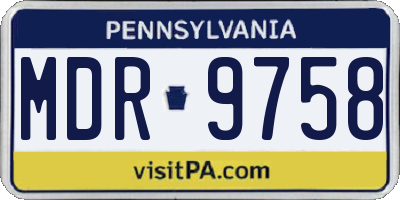 PA license plate MDR9758