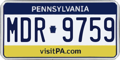 PA license plate MDR9759