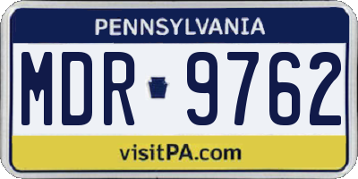 PA license plate MDR9762