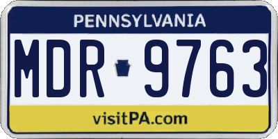 PA license plate MDR9763