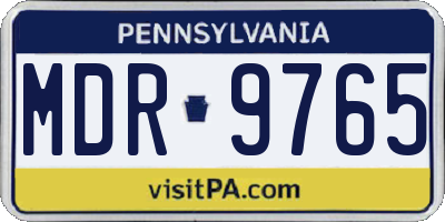 PA license plate MDR9765