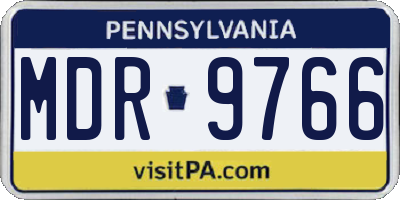 PA license plate MDR9766