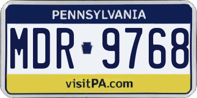 PA license plate MDR9768