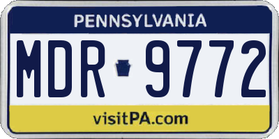 PA license plate MDR9772