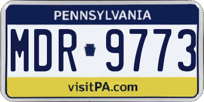 PA license plate MDR9773
