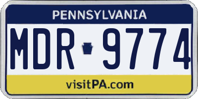 PA license plate MDR9774