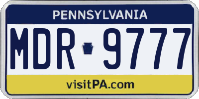 PA license plate MDR9777