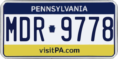 PA license plate MDR9778