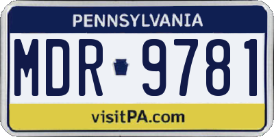 PA license plate MDR9781