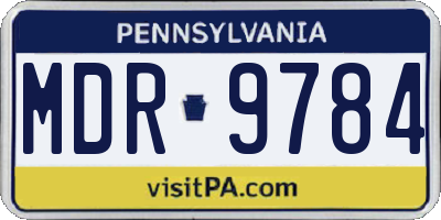 PA license plate MDR9784