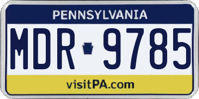 PA license plate MDR9785