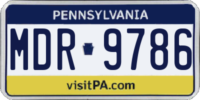 PA license plate MDR9786