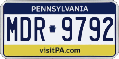 PA license plate MDR9792