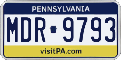 PA license plate MDR9793