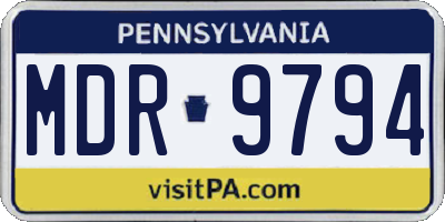 PA license plate MDR9794