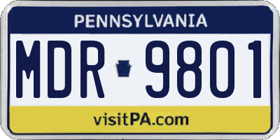 PA license plate MDR9801
