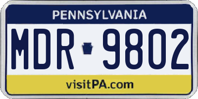 PA license plate MDR9802