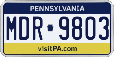 PA license plate MDR9803