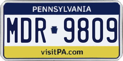 PA license plate MDR9809