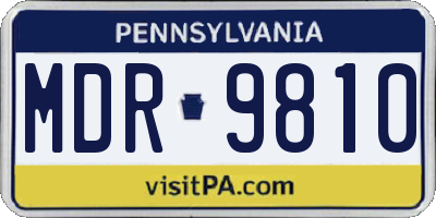 PA license plate MDR9810