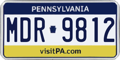 PA license plate MDR9812