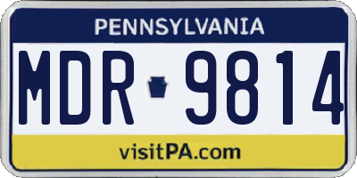 PA license plate MDR9814