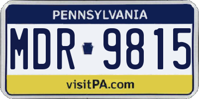 PA license plate MDR9815