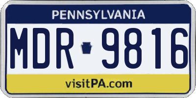 PA license plate MDR9816