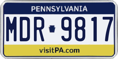 PA license plate MDR9817
