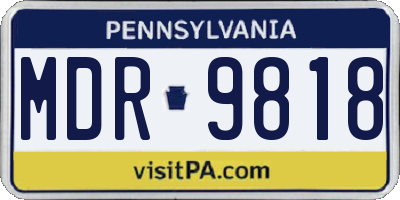 PA license plate MDR9818