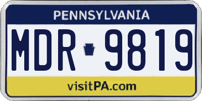 PA license plate MDR9819
