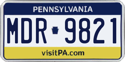PA license plate MDR9821