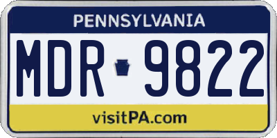 PA license plate MDR9822