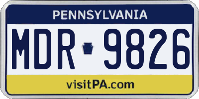 PA license plate MDR9826