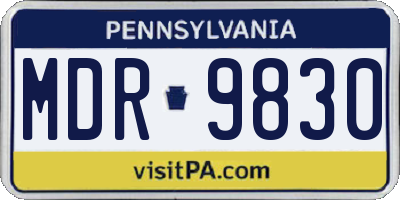 PA license plate MDR9830