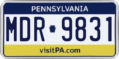 PA license plate MDR9831