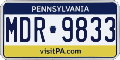 PA license plate MDR9833