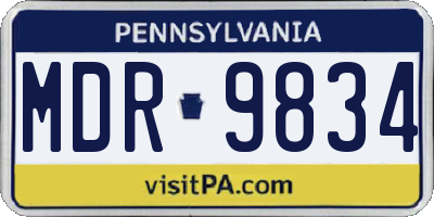 PA license plate MDR9834