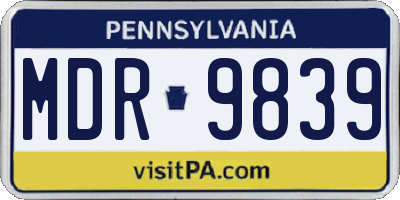 PA license plate MDR9839