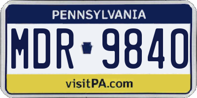 PA license plate MDR9840