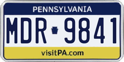 PA license plate MDR9841
