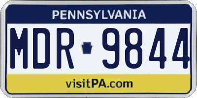 PA license plate MDR9844